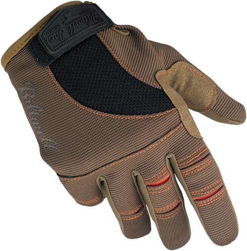 BILTWELL 1501-0206-002 Moto Gloves - Brown/Orange Small