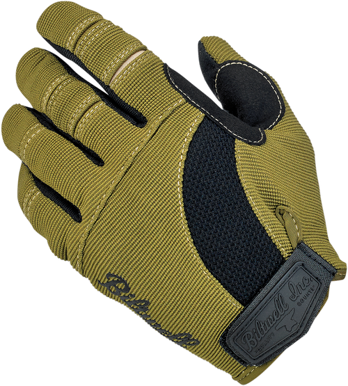 BILTWELL 1501-0309-002 Moto Gloves - Olive/Black Small