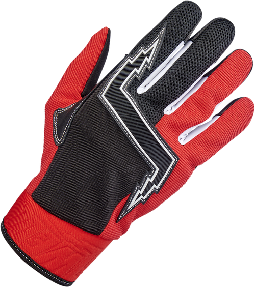 BILTWELL 1508-0801-303 Baja Gloves - Red Medium