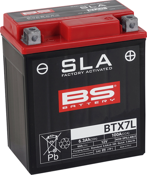 BS BATTERY 300673 SLA Factory- Activated AGM Maintenance-Free Battery - BTX7L (YTX)