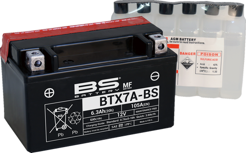 BS BATTERY 300619 Maintenance-Free Battery - BTX7A-BS (YTX)