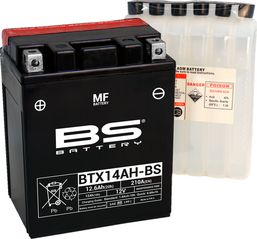 BS BATTERY 300606 Maintenance-Free Battery - BTX14AH-BS (YTX)