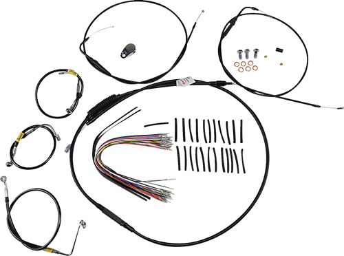 BURLY BRAND B30-1290 Control Kit for Early Touring Bikes with Bagger Bar Handlebars - 13" Non-Cruise Black
