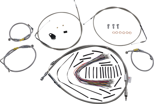 BURLY BRAND B30-1292 Control Kit for Early Touring Bikes with Bagger Bar Handlebars - 13" Non-Cruise Stainless