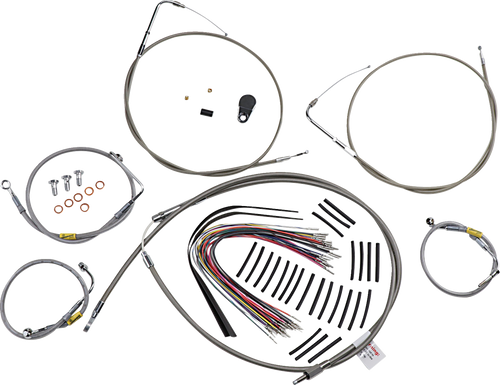 BURLY BRAND B30-1293 Control Kit for Early Touring Bikes with Bagger Bar Handlebars - 15" Non-Cruise Stainless