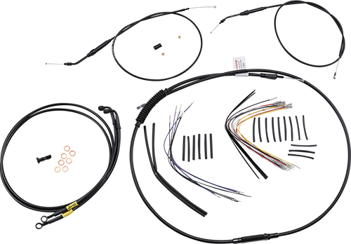 BURLY BRAND B30-1191 Jail Bar Cable Kit - 14" Handlebars Black Vinyl '96-'05 Dyna