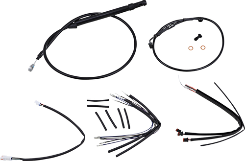 BURLY BRAND B30-1240 Handlebar Cable and Brake Line Kit for Burly Ape Handlebars - 14" Gorilla Softail/Touring Black