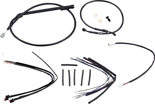 BURLY BRAND B30-1252 Jail Bar Cable Kit - 12" Handlebars Black Vinyl '18-'24 Softail