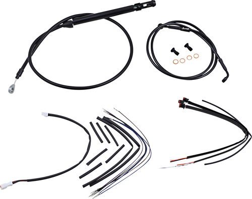 BURLY BRAND B30-1261 Complete Black Vinyl Handlebar Cable/Line Kit for Ape Hangers - 16" '18-'24 FX