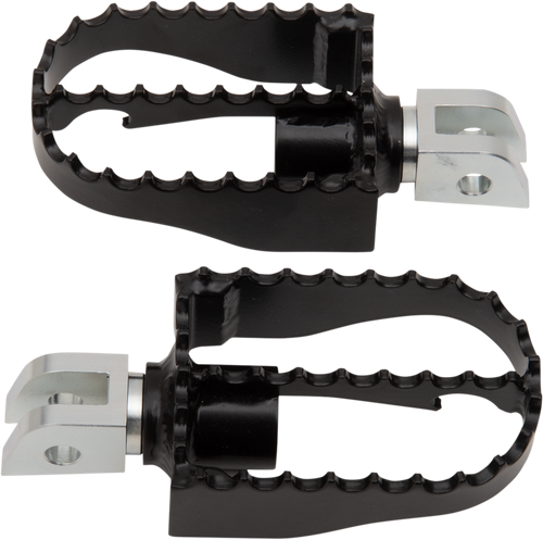 BURLY BRAND B13-1007B MX-Style Foot Pegs - Driver Black/Chrome