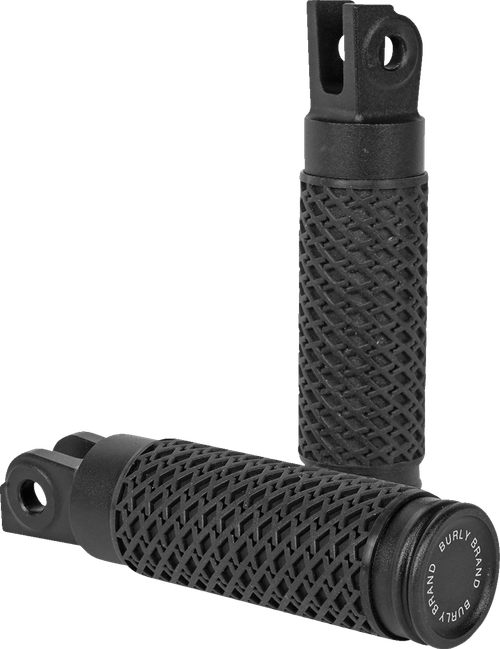 BURLY BRAND B13-1204B Slash Cut Foot Pegs - Rider Foot Pegs Black