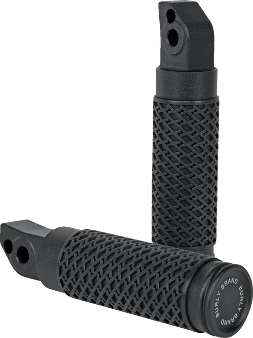 BURLY BRAND B13-1205B Slash Cut Foot Pegs - Passenger Foot Pegs Black