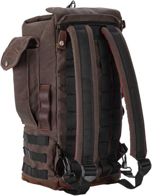 BURLY BRAND B15-1013D Voyager Sissy Bar Backpack - Dark Oak