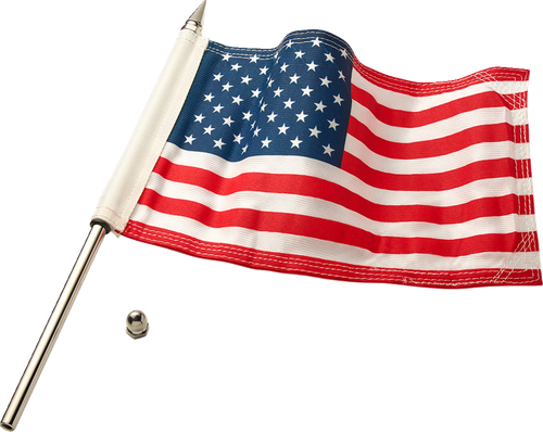 CIRO 70602 Flag Pole - 12" With 6"x9" American Flag Polished Stainless Steel