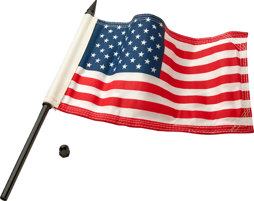 CIRO 70612 Flag Pole - 12" With 6"x9" American Flag Satin Black