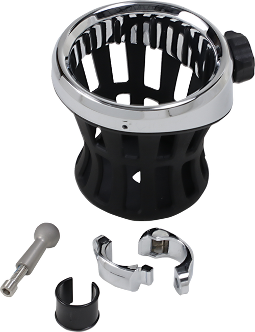 CIRO 50412 Drink Holder - 7/8"-1" Handlebar Mount Chrome/Chrome Clamp