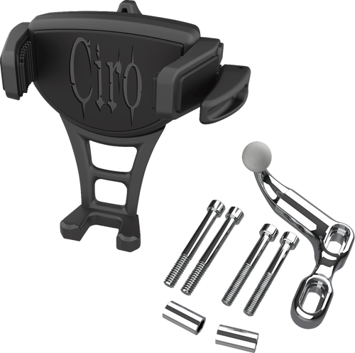 CIRO 50350 Constrictor Phone Holder - Black Chrome Offset Perch Mount