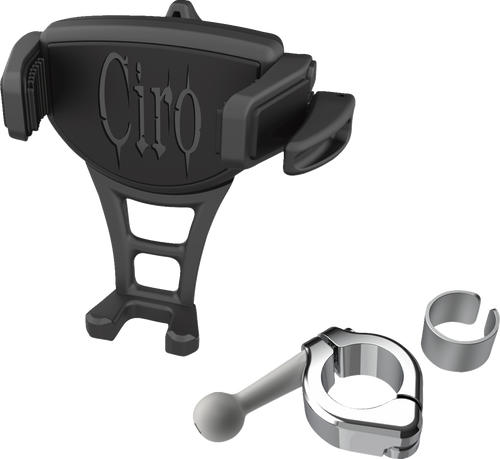 CIRO 50352 Constrictor Phone Holder - Black Chrome 7/8" | 1" Handlebar Mount