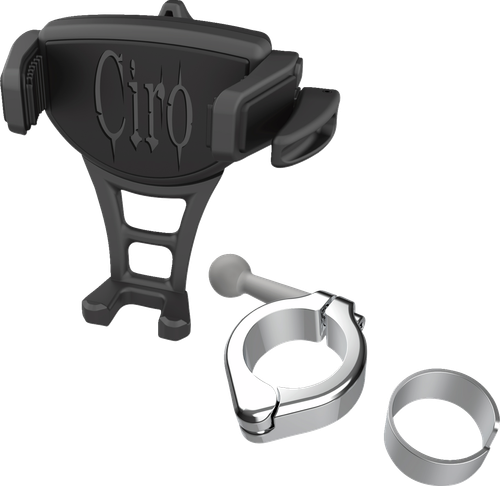 CIRO 50354 Constrictor Phone Holder - Black Chrome 1-1/8" | 1-1/4" Handlebar Mount
