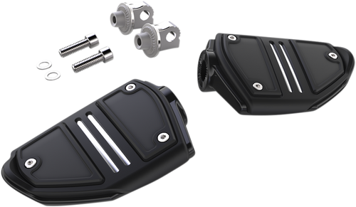 CIRO 61425 Twin Rail Foot Rests - With Mount Black
