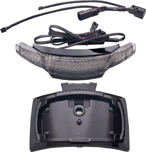 CIRO 40354 Latitude Tail Light & License Plate Holder with Lightstrike™ - Light Smoke Lens Black