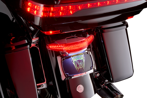 CIRO 40453 Latitude Tail Light & License Plate Mount with Lightstrike™ - Smoke Lens Chrome