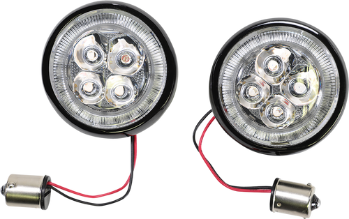 CIRO 45521 Fang® Rear Turn Signal Light Inserts - Red LED Black