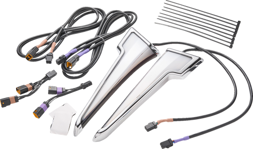 CIRO 12200 Quill™ LED Fairing Lights - w/Turn Signal Chrome FLHX
