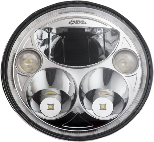 CUSTOM DYNAMICS CDTB-7-IF-C Headlamp - 7" - TruBEAM® - Chrome - Chieftain - 7" TruBEAM® Chrome Chieftain