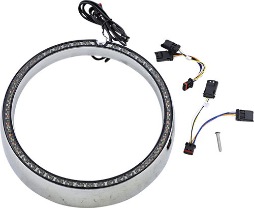 CUSTOM DYNAMICS PB-7TR-SEQ-1C Trim Ring - Sequential Turn Signal - Chrome - Sequential Turn Signal Chrome