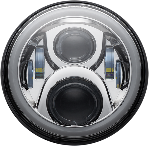 CUSTOM DYNAMICS CD-7-13-C Headlamp - 7" - LED - Chrome - 7" LED Chrome