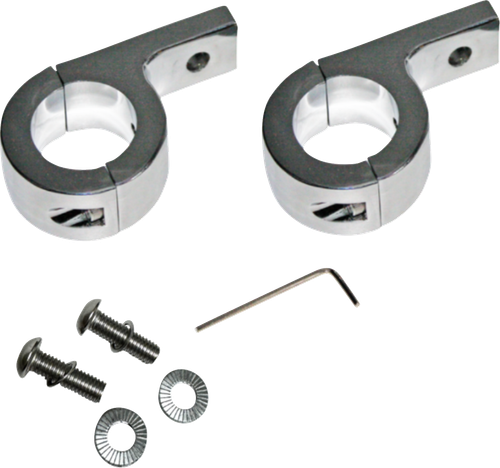 CUSTOM DYNAMICS CD-125-C P-Clamp Mounts - Mount - Fog Light - Chrome - Harley-Davidson® - Mount Fog Light Chrome Harley-Davidson®