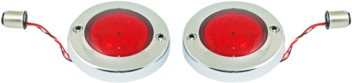 CUSTOM DYNAMICS PB-FB-R-1156CR LED Flat Turn Signals - 1156 - Chrome - Red Lens - 1156 Chrome Red Lens