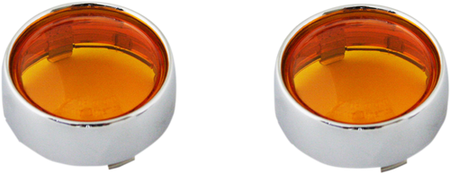 CUSTOM DYNAMICS PB-B-BEZ-CA Bullet Signal Lenses - Chrome/Amber
