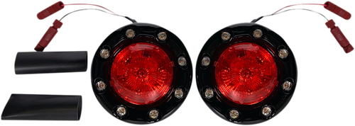 CUSTOM DYNAMICS PB-BR-RR-IND-BR ProBEAM® Bullet Ringz™ LED Turn Signals - Black/Red