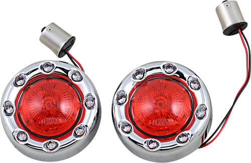 CUSTOM DYNAMICS PB-BR-RR 56-CR Bullet Turn Signal 1156 - Chrome - Red Lens - Chrome Red Lens