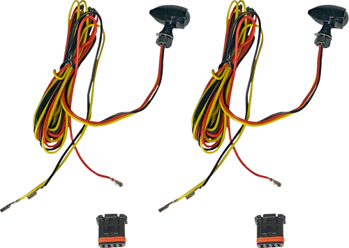 CUSTOM DYNAMICS CD-MICRO-AR2-B Micro Bullet Turn Signals - LED - Amber/Red- Black - LED Amber/Red- Black