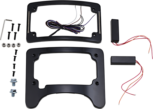 CUSTOM DYNAMICS TS-ELIM-06HW-B Turn Signal Eliminator/Illuminated Tri-Frame - Gloss Black