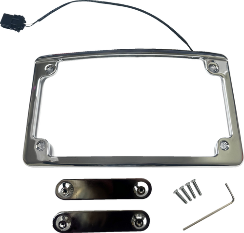 CUSTOM DYNAMICS LPF-RAD-23CVO-C License Plate Frame - LED - Chrome - LED Chrome