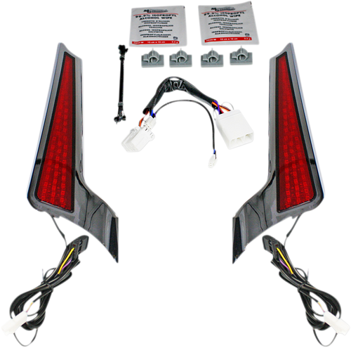 CUSTOM DYNAMICS CD-FASCIA-HD-RC Fascia LED Light Panels - Chrome/Red