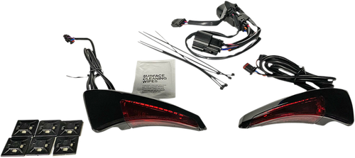 CUSTOM DYNAMICS CD-TPBR-14BCMRB Sequential Tour Pak Seat Back Rest LED Lights - Black/Red - CVO - Black/Red CVO