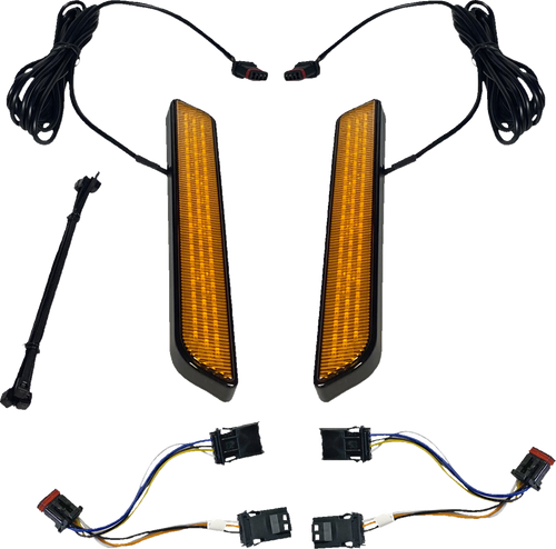 CUSTOM DYNAMICS CD-FORK-BCM-AB LED Fork Light - Amber - Black - Amber Black
