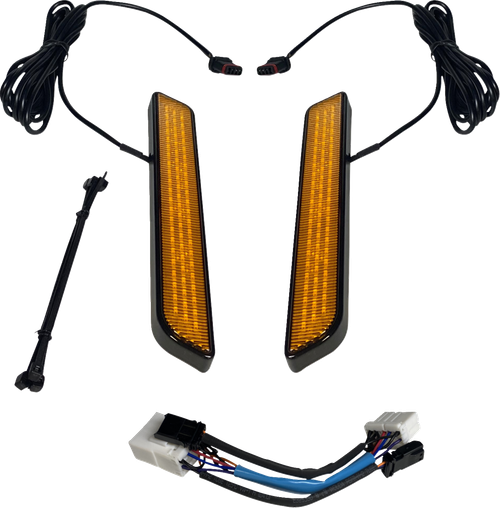 CUSTOM DYNAMICS CD-FORK-HD-AB LED Fork Light - Amber - Black - Amber Black