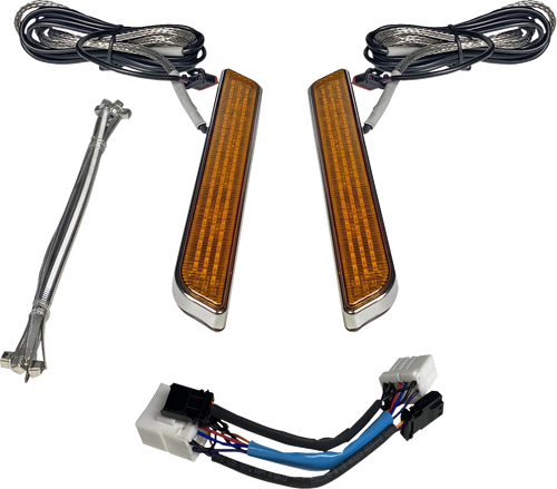 CUSTOM DYNAMICS CD-FORK-HD-AC LED Fork Light - Amber - Chrome - Amber Chrome
