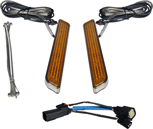 CUSTOM DYNAMICS CD-FORK-SS6-AC LED Fork Light - Amber - Chrome - Amber Chrome