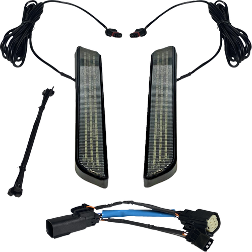 CUSTOM DYNAMICS CD-FORK-SS6-SB LED Fork Light - Smoke - Black - Smoke Black