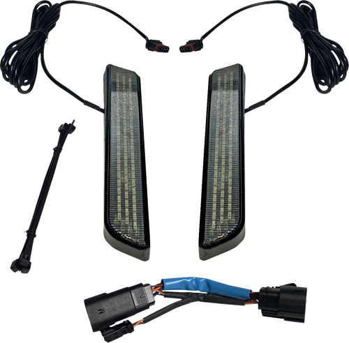 CUSTOM DYNAMICS CD-FORK-SS8-SB LED Fork Light - Smoke - Black - Smoke Black