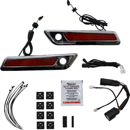 CUSTOM DYNAMICS CD-SBL-BCM-RC Latch Light - Saddlebag - Red - Chrome - Saddlebag Red Chrome