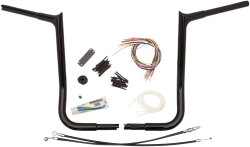 FAT BAGGERS INC. 909116-B 1-1/4" EZ Install Pointed Top Handlebar Kit - 16" - Black - 16" Black