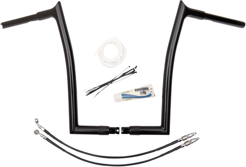 FAT BAGGERS INC. 909316-B 1-1/4" EZ Install Pointed Top Handlebar Kit - 16" - Black - 16" Black